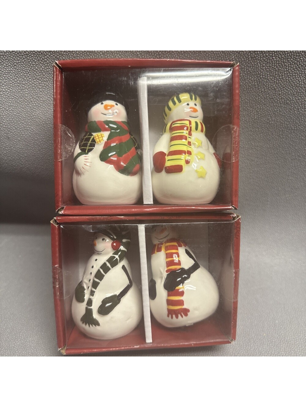 Pfaltzgraff Collectibles Snowman Salt And Pepper Set Lot Of 2 Christmas Decor